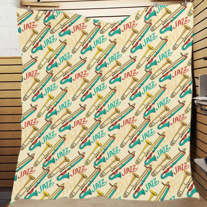 Trombone Pattern Print Design 03 Premium Quilt