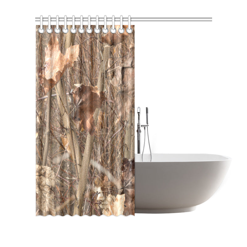 Camo Realistic Tree Forest Autumn Print Shower Curtain