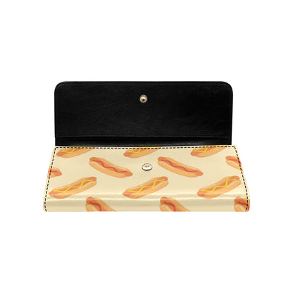 Hot Dog Pattern Print Design 05 Women's Trifold Wallet