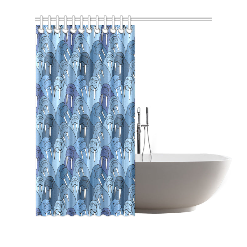 Walrus Pattern Print Design 01 Shower Curtain