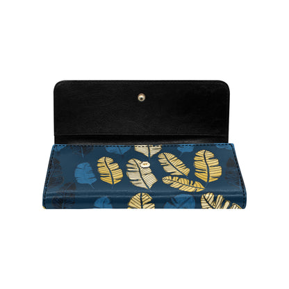 Banana Leaf Pattern Print Design BL09 Women's Trifold Wallet