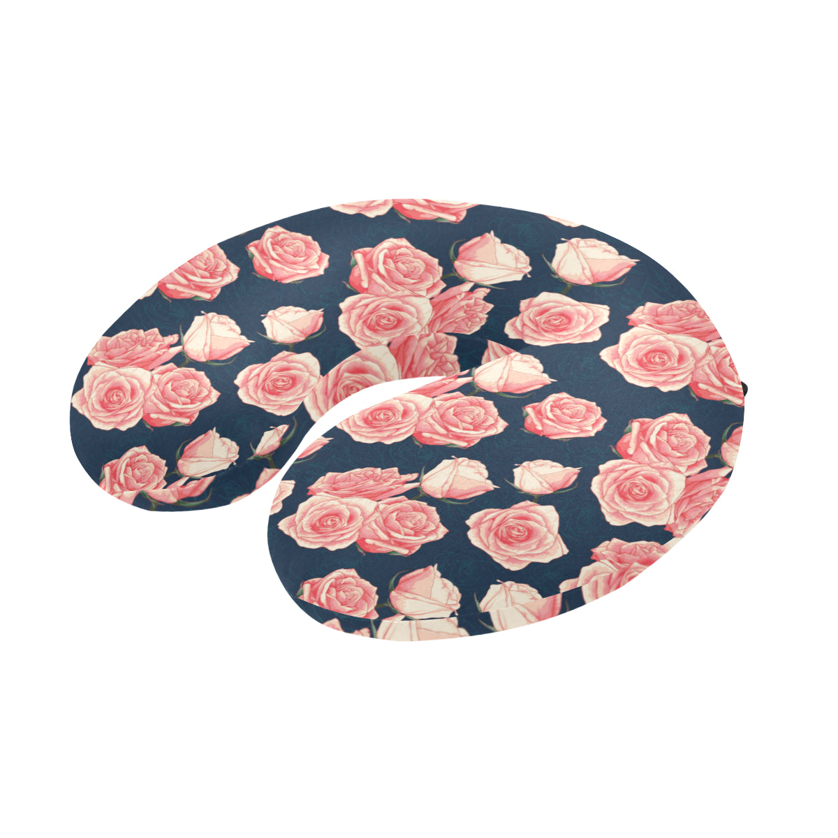 Rose Pattern Print Design A03 U-Shaped Travel Neck Pillow