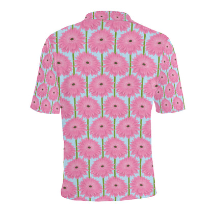 Gerberas Pattern Print Design GB01 Men Polo Shirt