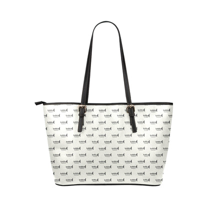 Trumpet Pattern Themed Print Leather Tote Bag