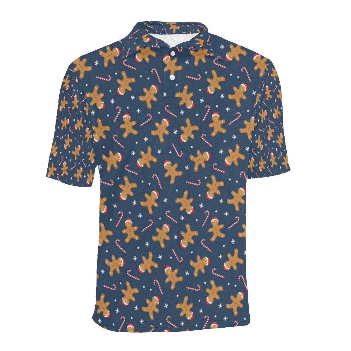 Gingerbread Pattern Print Design 01 Men Polo Shirt