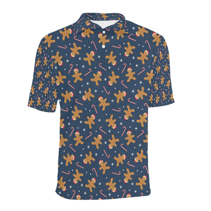 Gingerbread Pattern Print Design 01 Men Polo Shirt