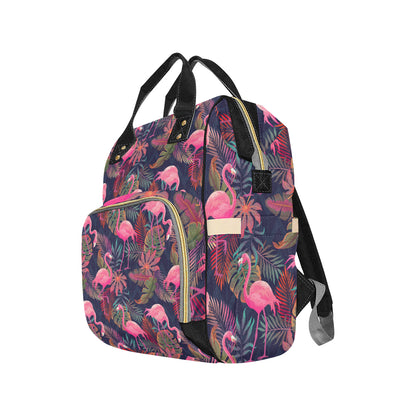 Flamingo Tropical Pattern Diaper Bag Backpack