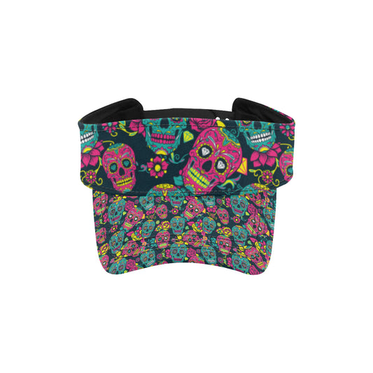 Sugar Skull Floral Design Themed Print Unisex Sun Visor