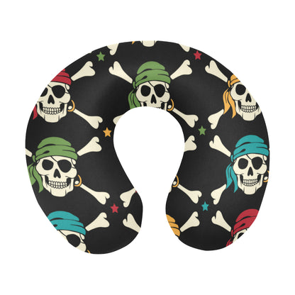 Pirate Pattern Print Design A01 U-Shaped Travel Neck Pillow
