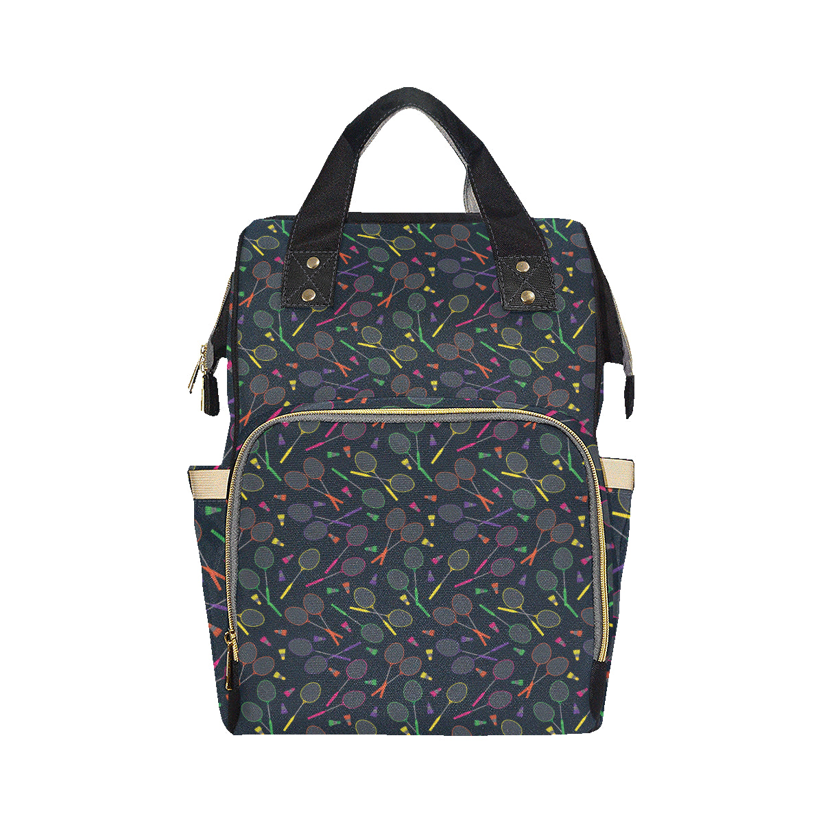 Badminton Pattern Print Design 04 Diaper Bag Backpack