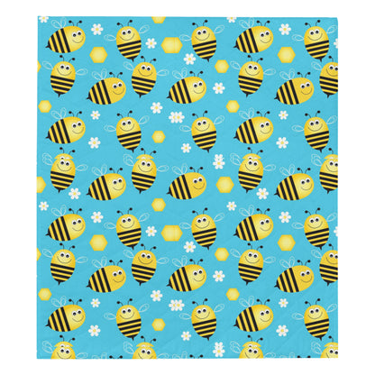 Bee Pattern Print Design BEE06 Premium Quilt