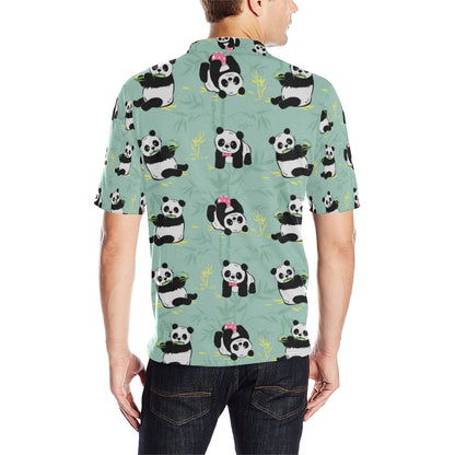 Panda Pattern Print Design A05 Men Polo Shirt
