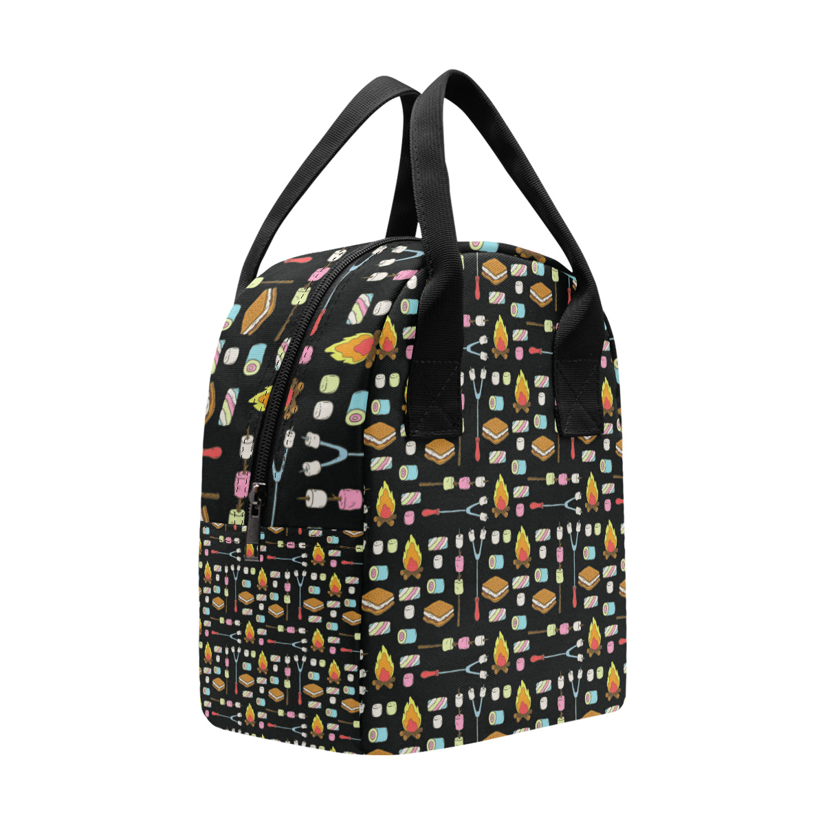 Camping Campfire Marshmallows Insulated Lunch Bag