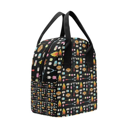 Camping Campfire Marshmallows Insulated Lunch Bag