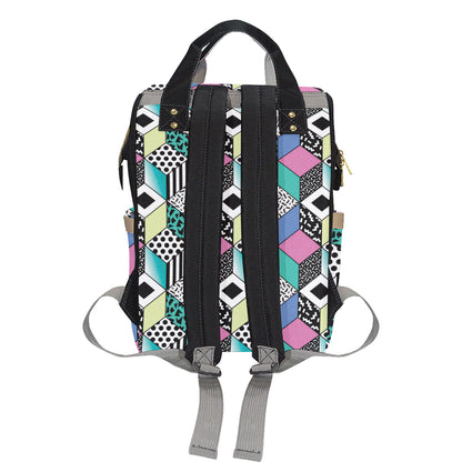 90s Pattern Print Design 3 Diaper Bag Backpack