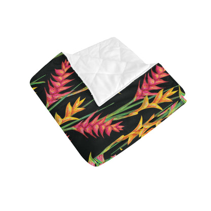 Heliconia Pattern Print Design HL01 Premium Quilt
