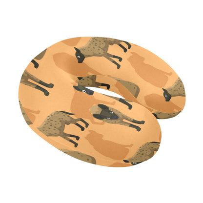 Hyena Pattern Print Design 01 U-Shaped Travel Neck Pillow