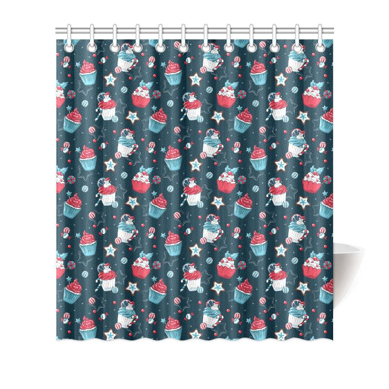 Cupcake Pattern Print Design 03 Shower Curtain