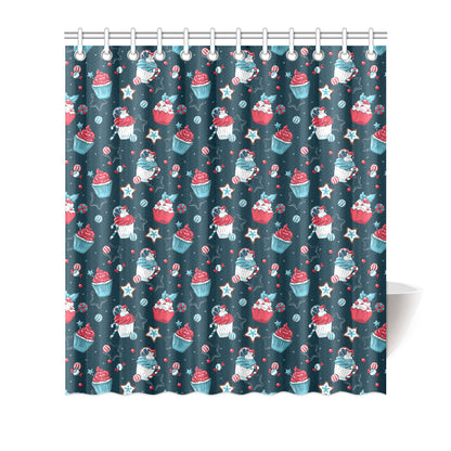 Cupcake Pattern Print Design 03 Shower Curtain