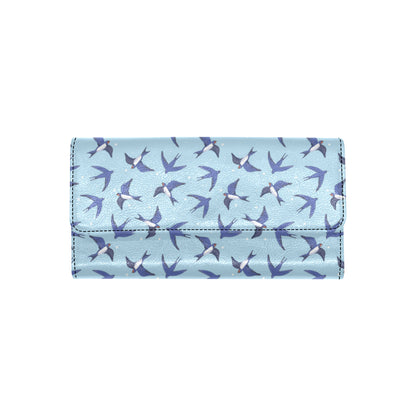 Swallow Bird Pattern Print Design 06 Women's Trifold Wallet