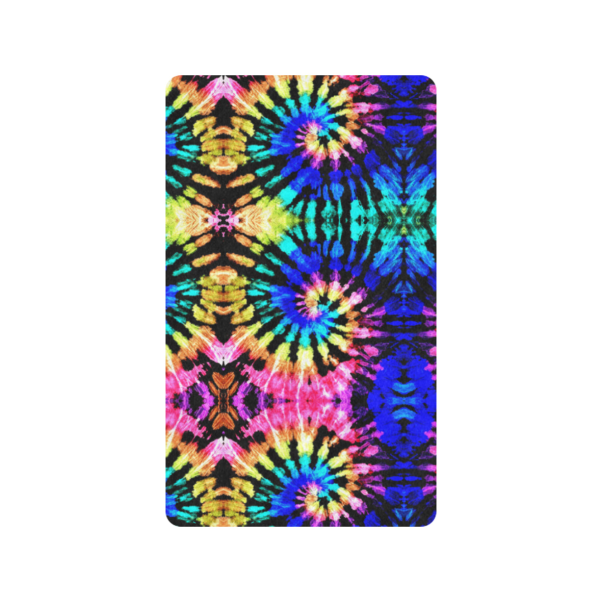 Tie Dye Rainbow Design Print Rubber Doormat