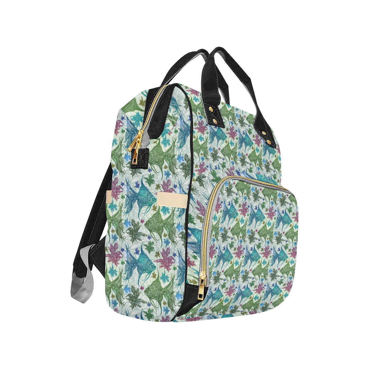 Angelfish Tribal Pattern Print Design 01 Diaper Bag Backpack