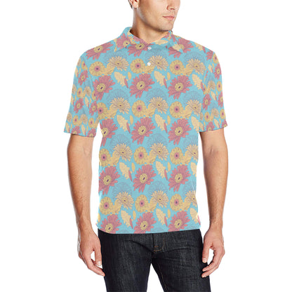 Gerberas Pattern Print Design GB04 Men Polo Shirt