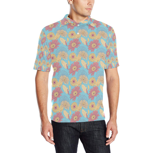 Gerberas Pattern Print Design GB04 Men Polo Shirt
