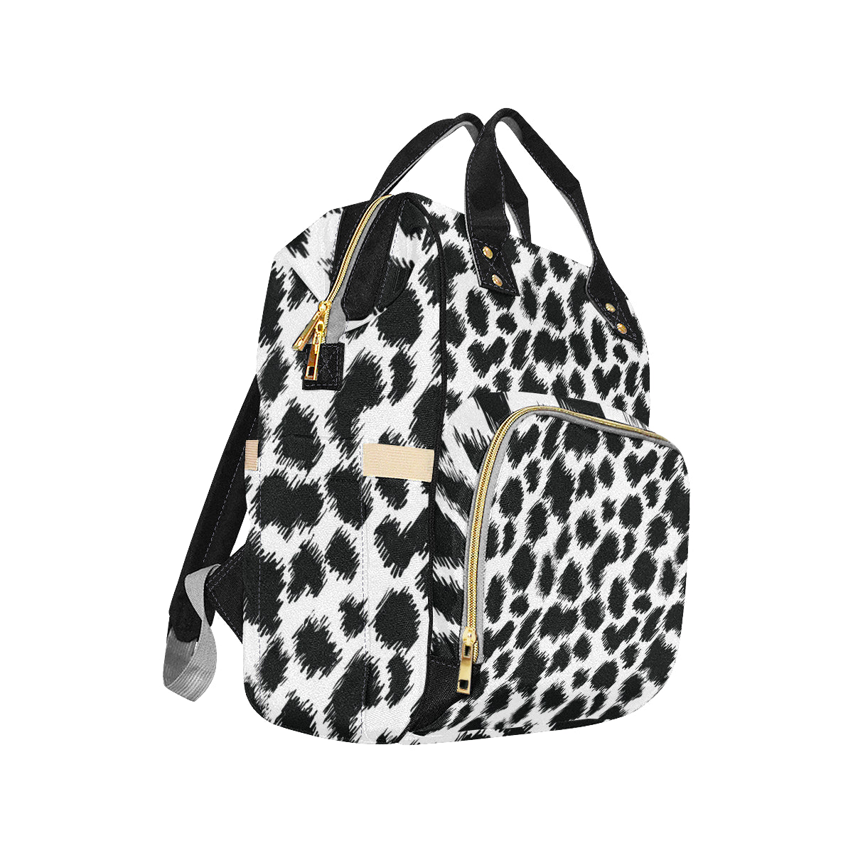 Cheetah Black Print Pattern Diaper Bag Backpack