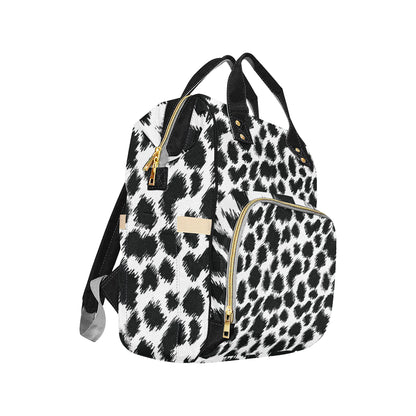 Cheetah Black Print Pattern Diaper Bag Backpack