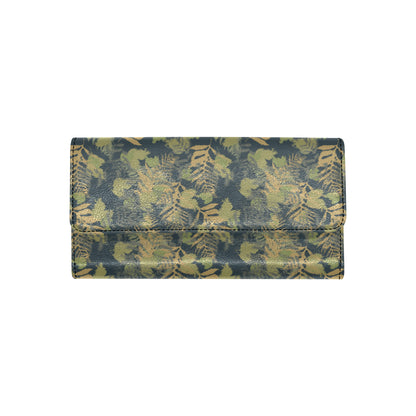 Camouflage Tropical Pattern Print Design 04 Women's Trifold Wallet