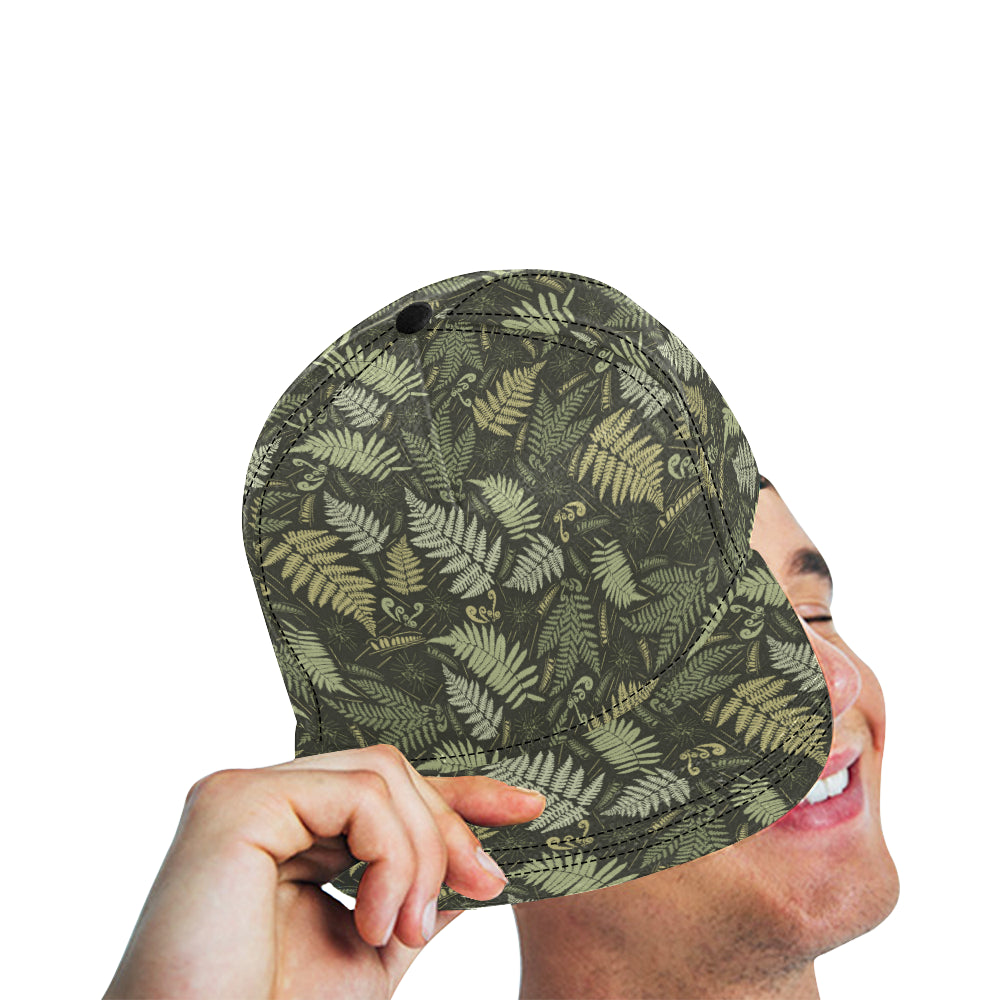 Fern Leave Green Print Pattern Snapback Cap