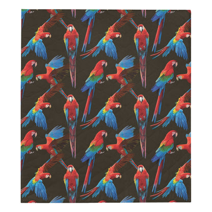 Macaw Pattern Print Design 04 Premium Quilt