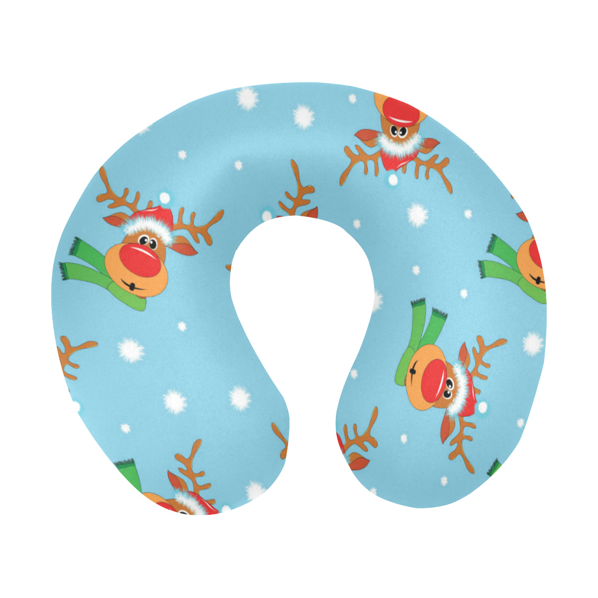 Reindeer cute Pattern Print Design 02 U-Shaped Travel Neck Pillow