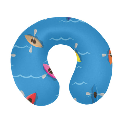 Kayak Pattern Print Design 03 U-Shaped Travel Neck Pillow