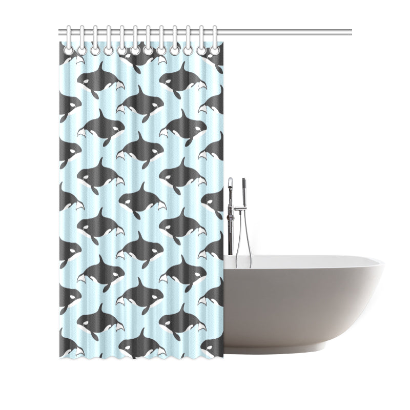 Killer Whale Pattern Print Design 01 Shower Curtain