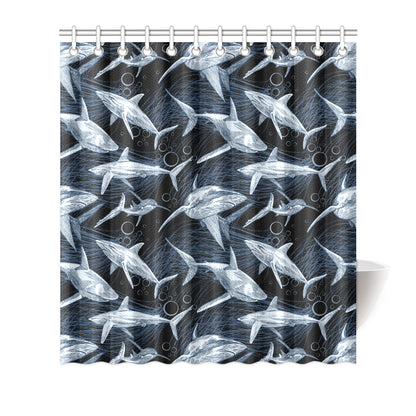 Shark Print Pattern Shower Curtain