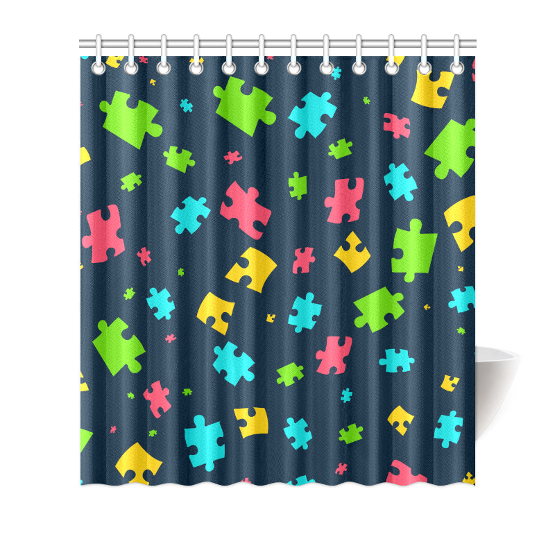 Autism Awareness Colorful Design Print Shower Curtain
