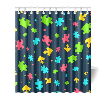 Autism Awareness Colorful Design Print Shower Curtain
