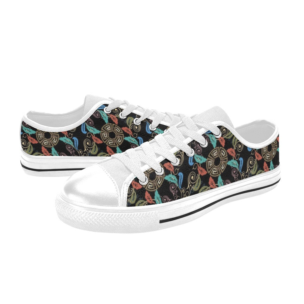 Ancient Greek Print Design LKS308 Women's White Low Top Shoes
