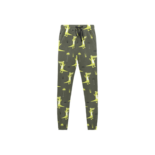 Alligator Pattern Print Design 05 Men's Jogger Pajamas Pants