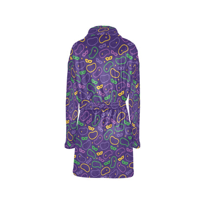 Mardi Gras Pattern Print Design 04 Women's Fleece Robe