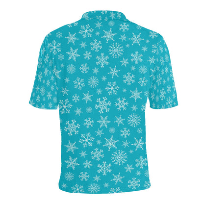 Snowflake Print Design LKS304 Men Polo Shirt