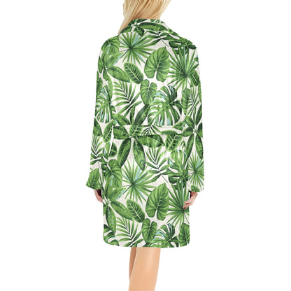 Tropical Flower Pattern Print Design TF013 Women's Fleece Robe