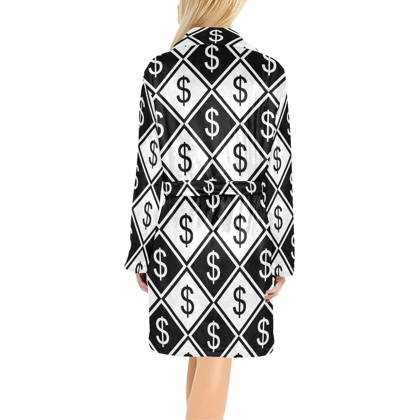 Money Pattern Print Design 04 Women's Fleece Robe