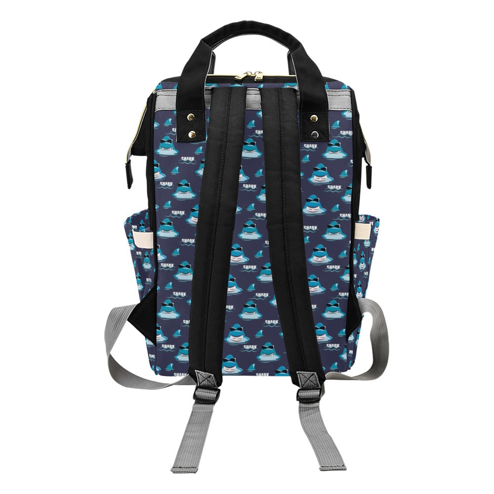 Shark Print Design LKS309 Diaper Bag Backpack