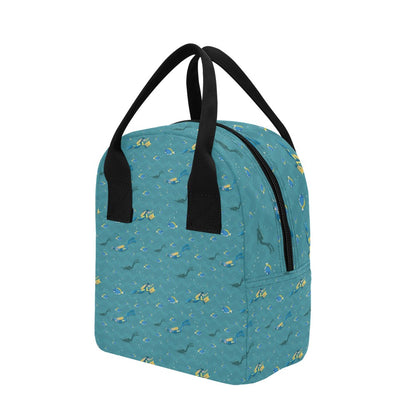 Scuba Driving Pattern Print Design LKS306 Insulated Lunch Bag