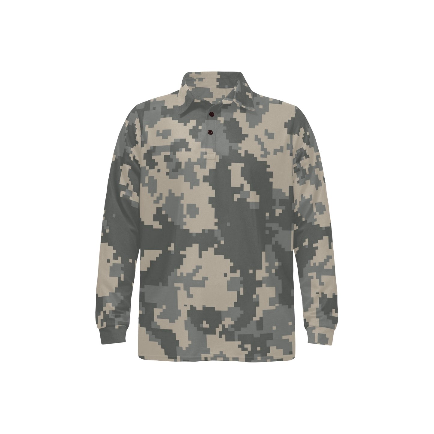 ACU Digital Camouflage Long Sleeve Polo Shirt For Men's