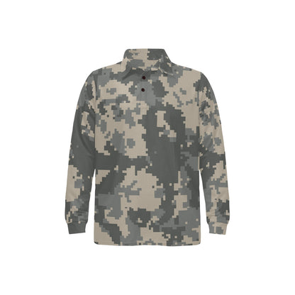 ACU Digital Camouflage Long Sleeve Polo Shirt For Men's