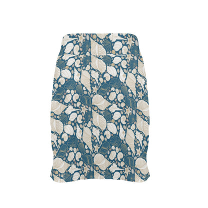 Seashell Print Design LKS308 17" Golf & Pickleball Skort with Pockets